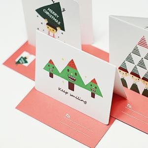 크리스마스 카드 포장지 스티커 바이나쿠 투영 솜씨카드 디자인랩