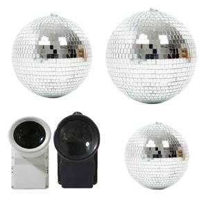 진미디어  유리볼 스포트라이트 모음/밀러볼 미러볼 7080 노래방조명 LED 모터 포함 디스코볼 클럽 파티 무대