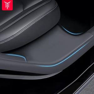 YZ 테슬라 모델 Y용 자동차 앞좌석 트랙 보호 커버, 뒷문 문턱, 안티 킥 플레이트, 인테리어 장식, 수리 액세서리