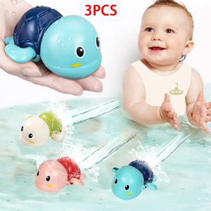 유아용 목욕 장난감, 유아 목욕, 귀여운 수영 거북이, 시계 놀이, 물 감기 장난감, 유치원 수영장 장난감, 3 개
