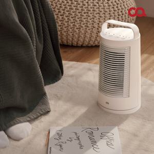 [s] 오아 라운드 미니 전기 온풍기 PTC 발 히터 가정용 캠핑용 난로 저소음 난방기 열풍기