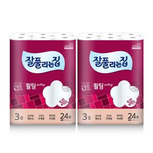 잘풀리는집 퀼팅 광폭 화장지 (너비107mm) 30m x 24롤 x 2팩