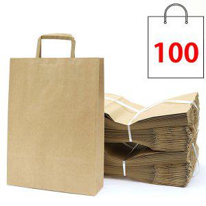 종이쇼핑백 크라프트 무지 종이가방 선물포장 (100매)