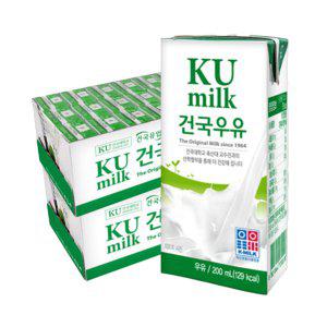 건국 멸균우유 200ml 48팩/흰우유