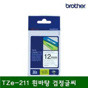 oz 라벨 테이프 TZe-211 흰바탕 검정글씨 6mm (1EA)