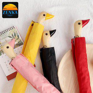 젠카 오리우산 비둘기 귀여운 우산 2단 접이식 특이한 자동 휴대용 원터치