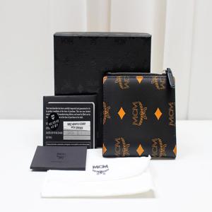 [중고명품다올] 엠씨엠 컬러 스플래시 로고 레더 2단 카드 지갑 MXSBASX02