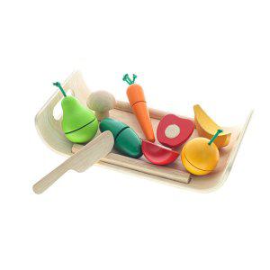 플랜토이즈 과일 채소 자르기 원목 주방놀이 장난감