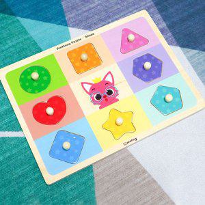 아이넷 원목퍼즐 핑크퐁 꼭지퍼즐 동물 P394