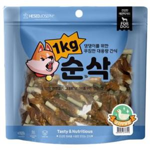 강아지 대용량 간식 오리 우유껌 1kg 영양 스낵 육포 (WC3553A)