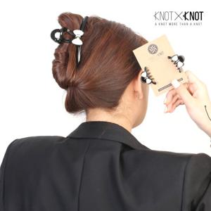 [KNOTXKNOT] 1-2p 블랙앤화이트 쁘띠 리본 집게핀 라지 스몰