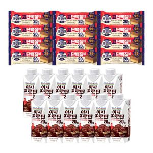 이지프로틴 고단백질바60g X12개+저당초코 드링크 250ml X12개