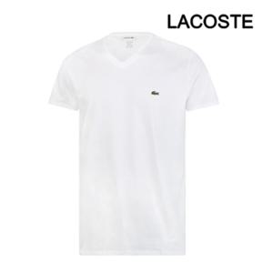 LACOSTE 남성 반팔티셔츠 브이넥 기본티 화이트 TH6710-001