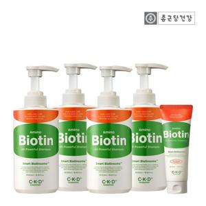 CKD 아미노비오틴 올파워풀 샴푸 500ml*4+트리트먼트 150ml(탈모+볼륨감)