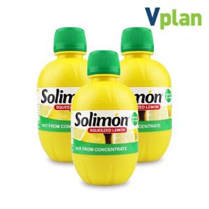 [브이플랜] 솔리몬 스퀴즈드 레몬즙 3병 840ml 레몬 원액 주스 수 물 차