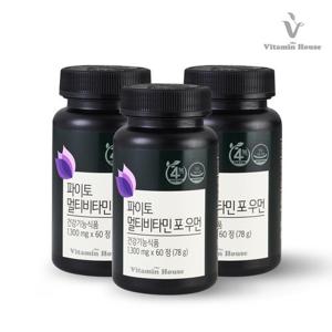 [비타민하우스] 파이토 멀티비타민 포우먼 3병(6개월분) 여성 종합 비타민