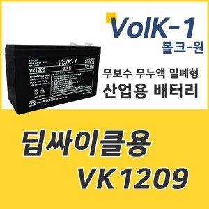 VK1209 12V 9Ah 산업용 전동차 배터리 밧데리 볼크원