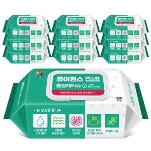 [퓨어원스]퓨어원스+ 홈케어 청소 살균물티슈 거실용 80매x10팩(캡형)-손걸레