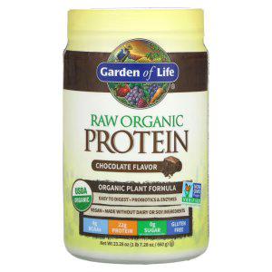 가든 오브 라이프 RAW 유기농 단백질, 유기농 식물 포뮬라, 초콜릿, 660g(23.28oz)