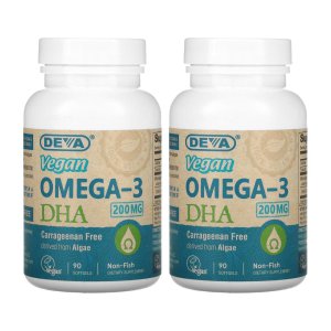 2개 세트 데바 비건 오메가 3 DHA 200mg 90캡슐 알게 미세조류 식물성 EPA