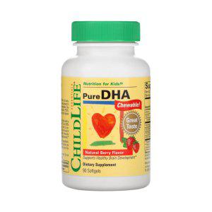 차일드라이프 퓨어 DHA 천연 베리맛 츄어블 90캡슐 돌아기 키즈 맛있는 오메가 3 EPA