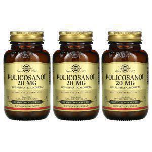 3개 세트 솔가 폴리코사놀 20mg 100캡슐 쿠바산 사탕수수 추출 Policosanol