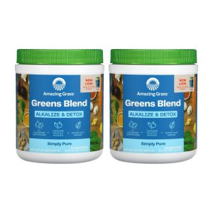 2개 세트 어메이징 그라스 Green Blend 240g 알칼리화 분말 밀싹 알팔파 효소