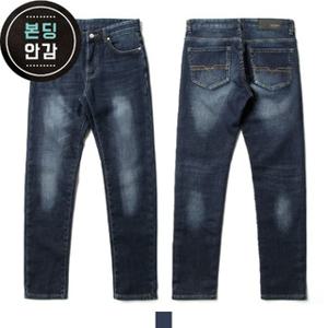 남자 겨울 본딩 청바지 워싱 진 빅사이즈 기모 바지 와일드 팬츠
