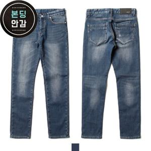 남자 겨울 청바지 빅사이즈 기모 본딩 바지 일자핏 팬츠