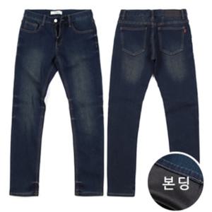 남자 겨울 청바지 본딩 바지 기모 일자핏 팬츠