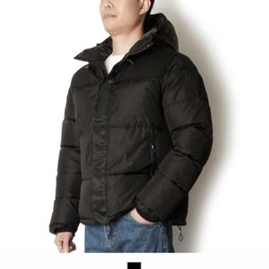 남자 겨울 숏 패딩 후드 푸퍼 웰론 배색 자켓