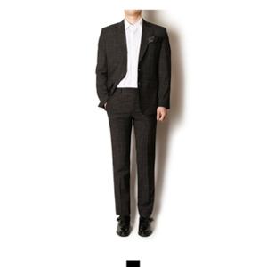 남성 프리미엄 블랙 스티치 정장 세트 슈트 출근 면접