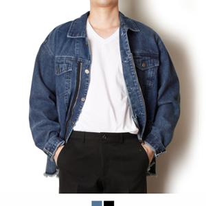 남자 청 자켓 오버핏 트러커 점퍼 캐주얼 데이트룩