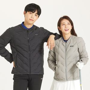 골피아 골프웨어 여성 여자 덕다운 경량 패딩자켓 GW-438 자카드 다운자켓