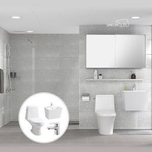 대림바스 리버스톤 거실욕실(슬라이딩장) + 안방욕실 부분(양변기/세면기/수전)