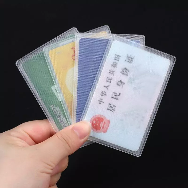 1/5/10pcs PVC 투명 카드 홀더 버스 비즈니스 케이스 은행 신용 ID 카드 홀더 커버 식별 카드 컨테이너 홀더