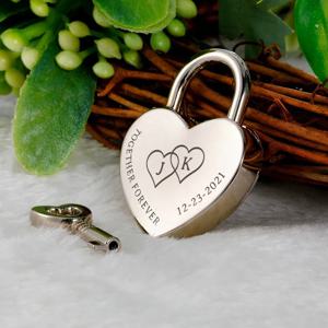 맞춤형 이니셜 자물쇠 열쇠, 발렌타인 데이 사랑 자물쇠, 맞춤형 커플 키 체인, 열쇠 및 자물쇠, 패션 쥬얼리, 커플 선물