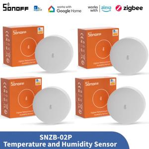 SONOFF SNZB-02P 지그비 온도 및 습도 센서, 스마트 홈 온도계 감지기, 알렉사 구글 홈 지그비 브리지와 작동
