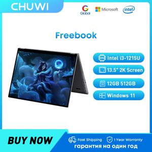 CHUWI 프리북 노트북, 512GB SSD, 12GB LPDDR5, 인텔 i3 1215U, 13.5 인치 IPS FHD 디스플레이, 와이파이 6, 윈도우 11 컨버터블 노트북, 2 인 1