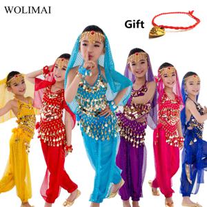 어린이용 벨리댄스 의상 세트, 동양 무용 의상, 여아용 벨리댄스, 인도 벨리댄스, 아동 및 어린이, 인도, 6 가지 색상