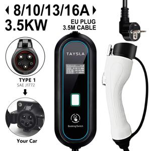 TAYSLA PHANTOM 전기 자동차 충전기, 타입 2 3.5KW EV 충전 케이블, 타입 1 EV 충전기 스테이션, 월박스 EVSE