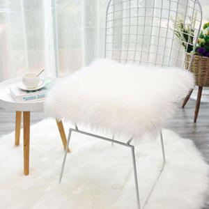 에코 양모 방석 퍼 의자 원형 사각 러그 매트 털방석(지름 45/30cm)
