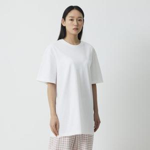 남녀공용 코튼 루즈핏 롱 티셔츠 2매(WHITE / BLACK)