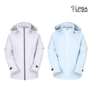 LPGA 골프웨어 여성 소매탈부착 짧은기장 레인코트 비옷 자켓 L225RJ782P