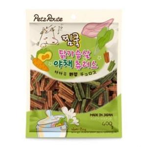 애견간식 펫츠루트 찜쿡 닭가슴살 야채 츄러스 400g (WD90234)