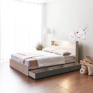 모노 밀크 A타입 LED 3서랍 슈퍼싱글 침대+독립매트 FO5140