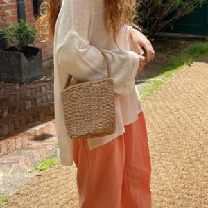 샌드 왕골백 여성 여름 밀짚 라탄 가방 숄더백