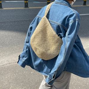 피크닉 왕골백 여성 여름 밀짚 라탄 가방 숄더백