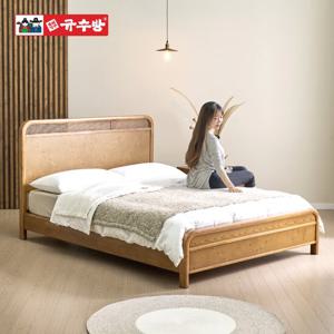 규수방 가람 원목 침대 헤링본 라탄 침대프레임 평상침대