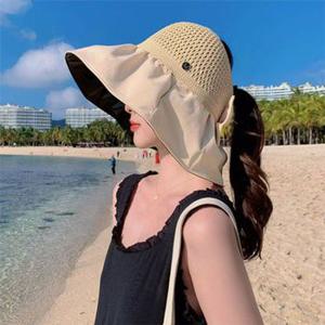암막 선캡 모자 은창M리본 사파리 썬캡 여름 블랙